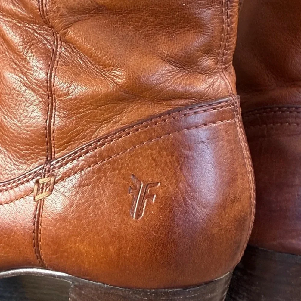 Frye Brown Leather Stella Ankle Boots Size 7.5 - Picture 10 of 10